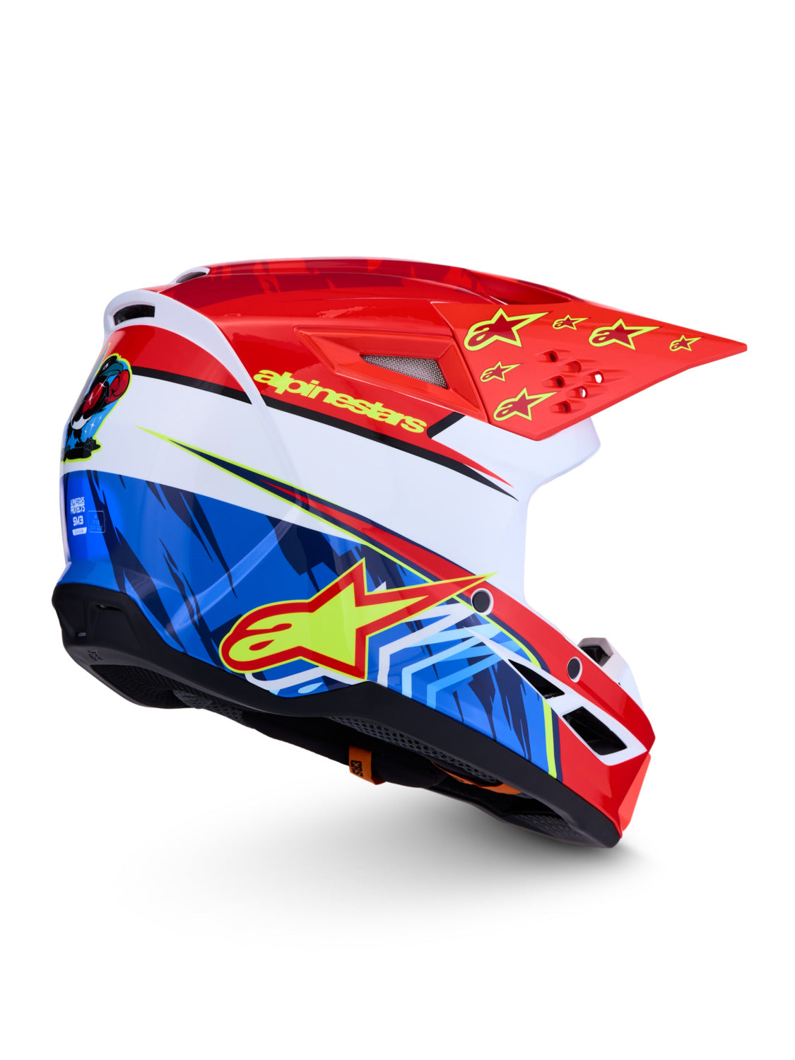 Přilba Alpinestars S-M3 Falcon červená fluo/bílá/žlutá fluo
