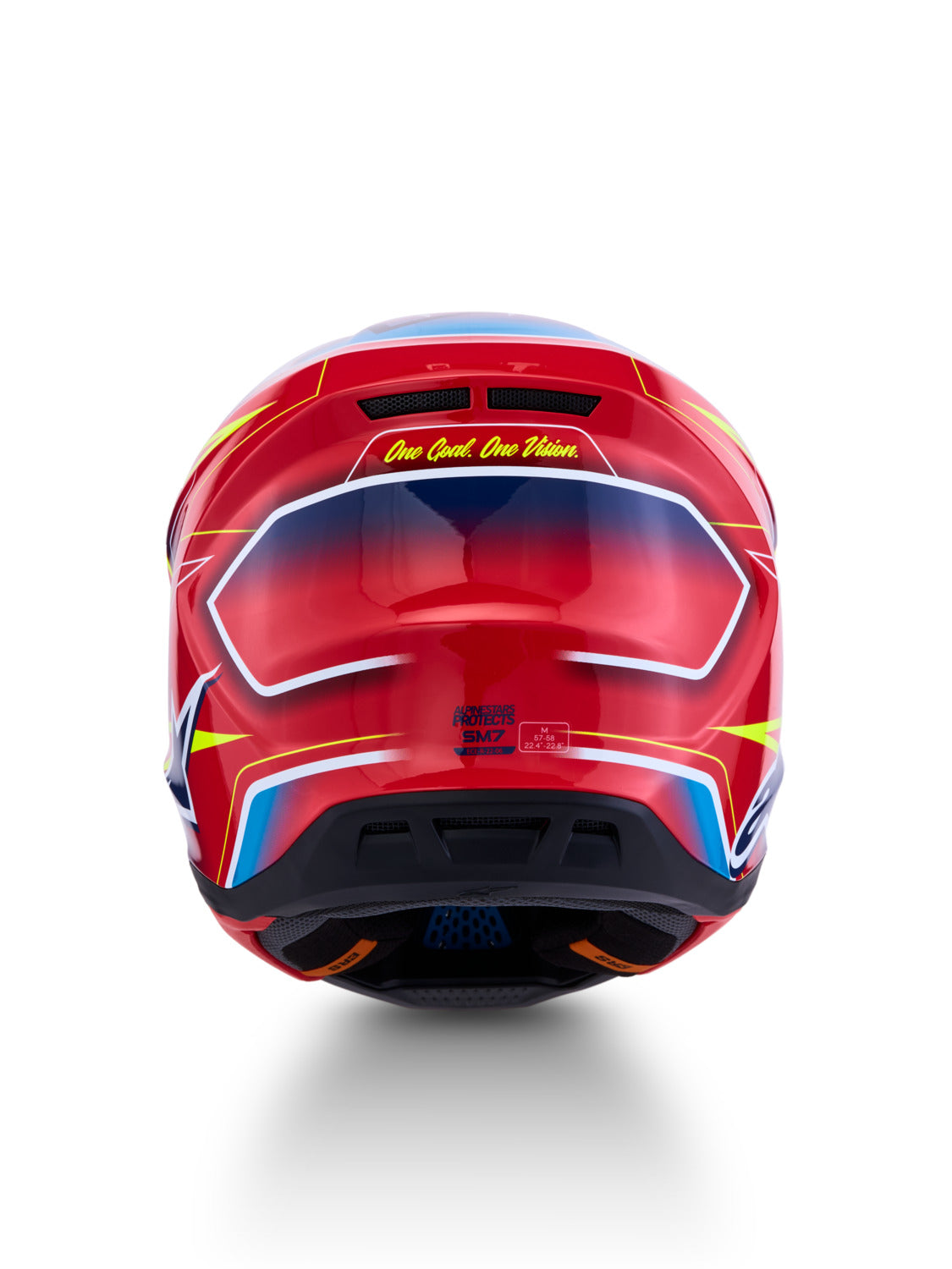 Přilba Alpinestars S-M7 Cast červená/žlutá fluo/modrá