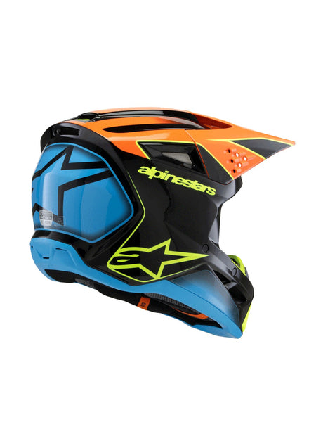 Dětská přilba Alpinestars S-M3 Fray černá/oranžová fluo/žlutá fluo/tyrkysová
