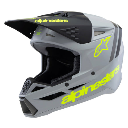 Dětská přilba Alpinestars S-M3 Radium šedá mat/žlutá fluo/černá