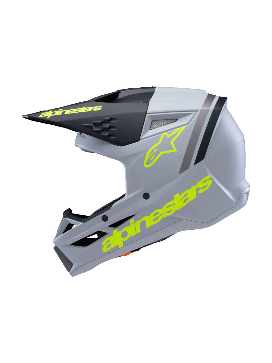 Dětská přilba Alpinestars S-M3 Radium šedá mat/žlutá fluo/černá