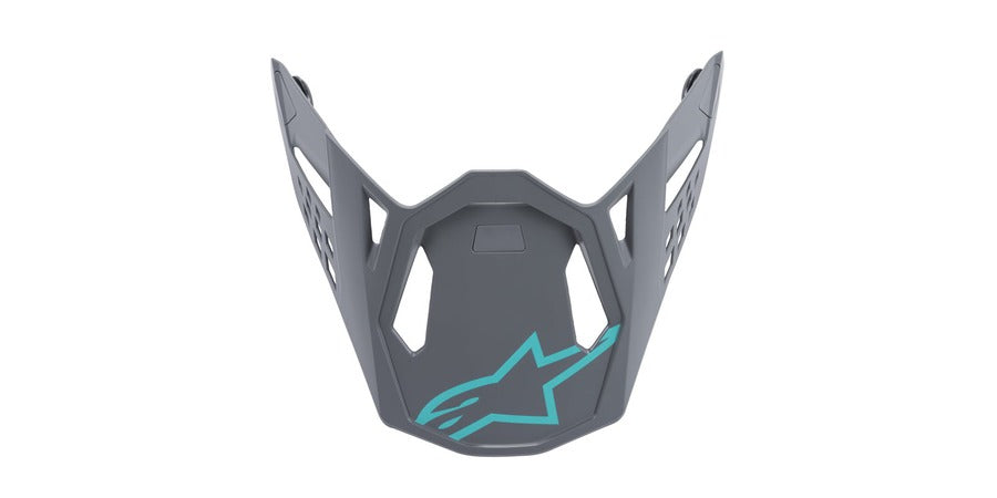 Kšilt pro přilby Alpinestars Supertech S-M8 Radium šedá/tyrkysová matná