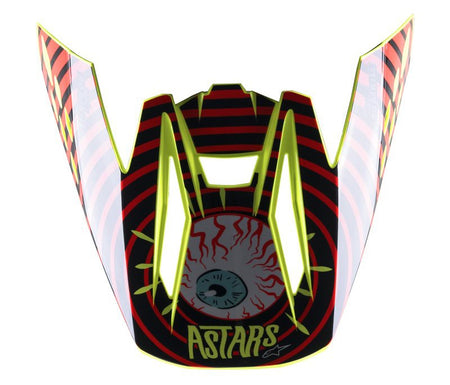 Kšilt pro přilby Alpinestars S-M5 Solar Flare žlutá fluo/červená fluo/černá, verze ECE 22.05