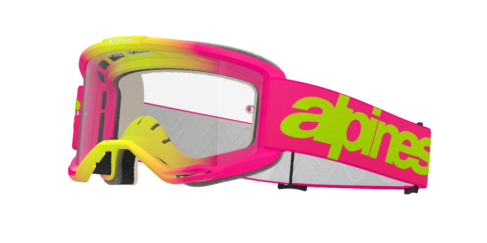 Brýle Alpinestars Vision 5 Wordmark růžová/žlutá fluo, čiré plexi