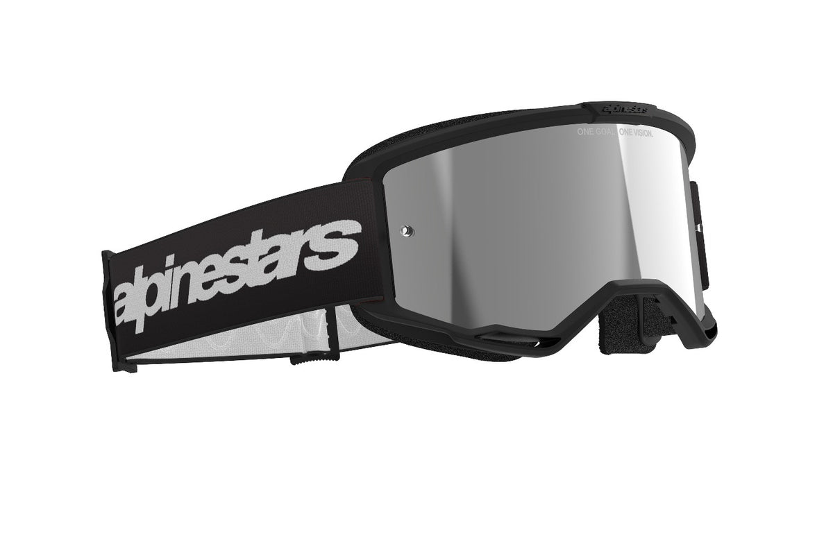 Brýle Alpinestars Vision 3 Wordmark černá, zrcadlové stříbrné plexi