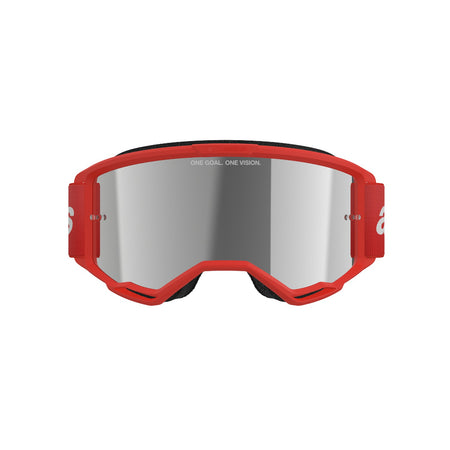 Brýle Alpinestars Vision 3 Wordmark červená, zrcadlové stříbrné plexi