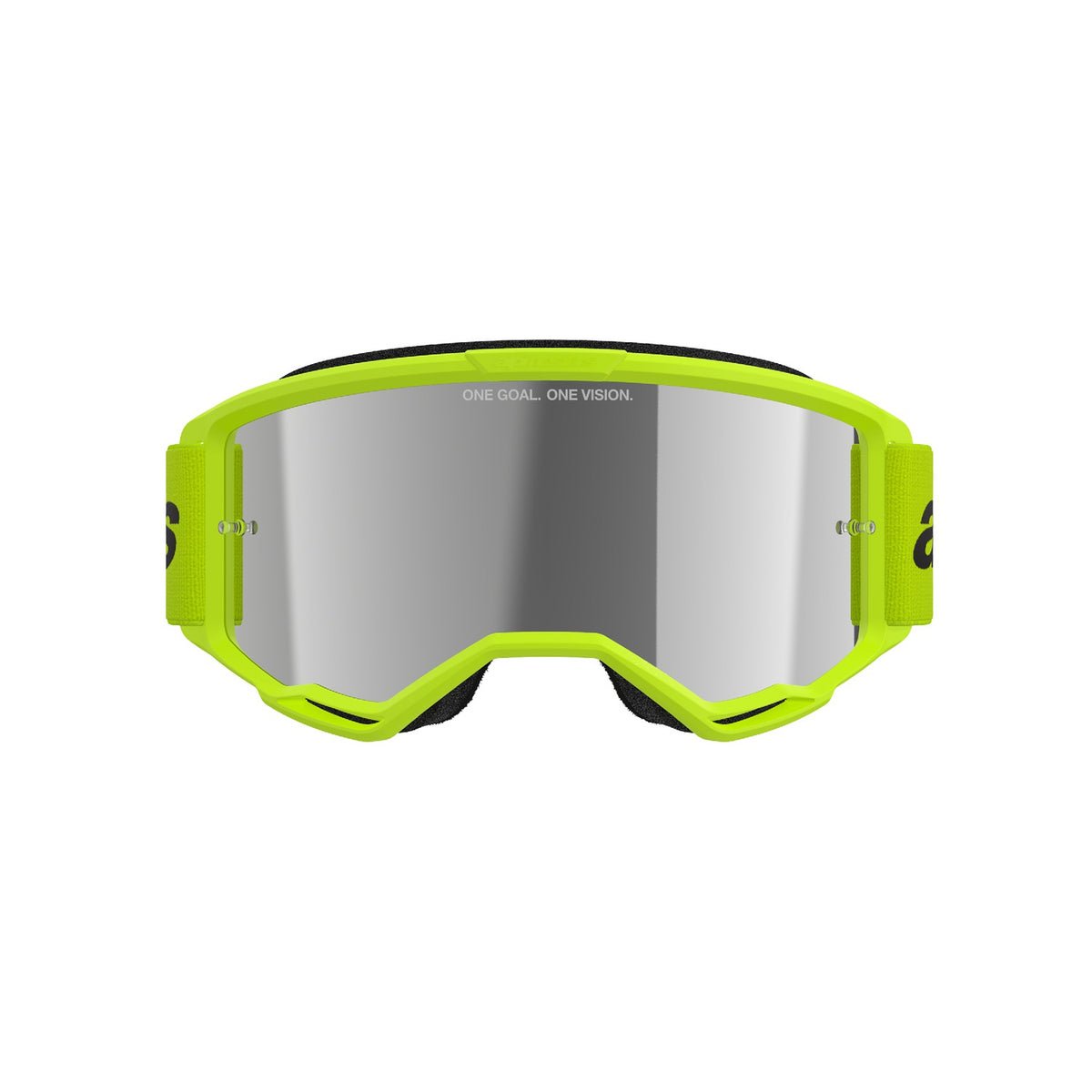 Brýle Alpinestars Vision 3 Wordmark žlutá fluo, zrcadlové stříbrné plexi