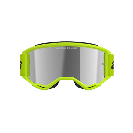 Brýle Alpinestars Vision 3 Wordmark žlutá fluo, zrcadlové stříbrné plexi