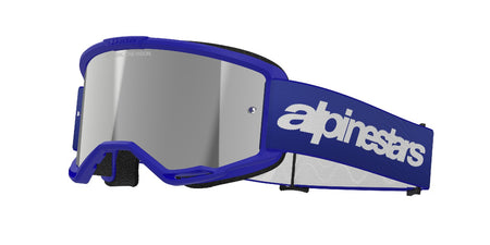 Brýle Alpinestars Vision 3 Wordmark modrá, zrcadlové stříbrné plexi