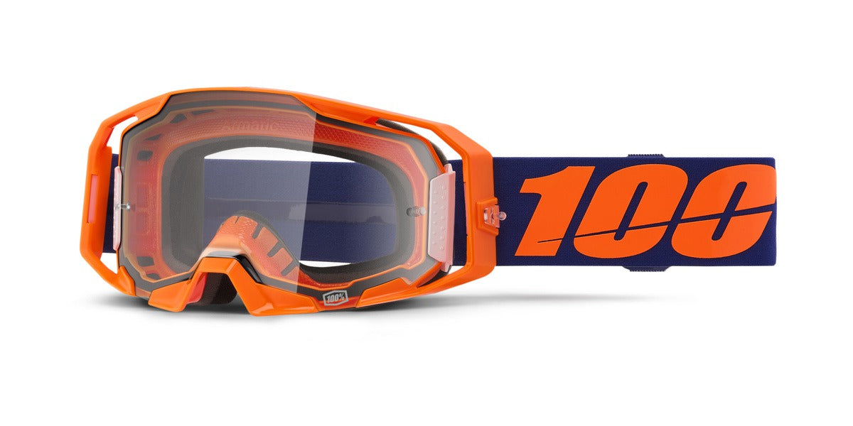 Brýle 100% Armatic Neon Orange, čiré plexi
