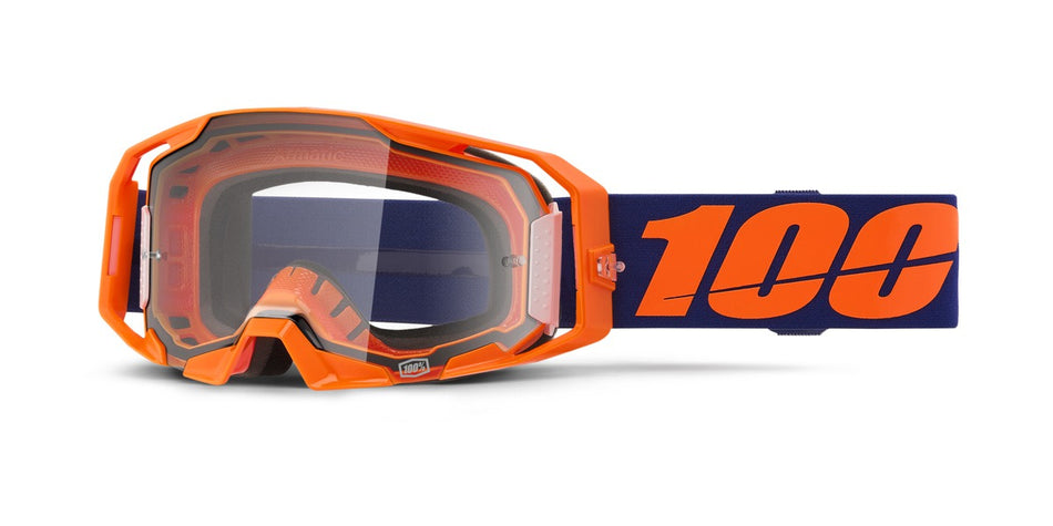 Brýle 100% Armatic Neon Orange, čiré plexi