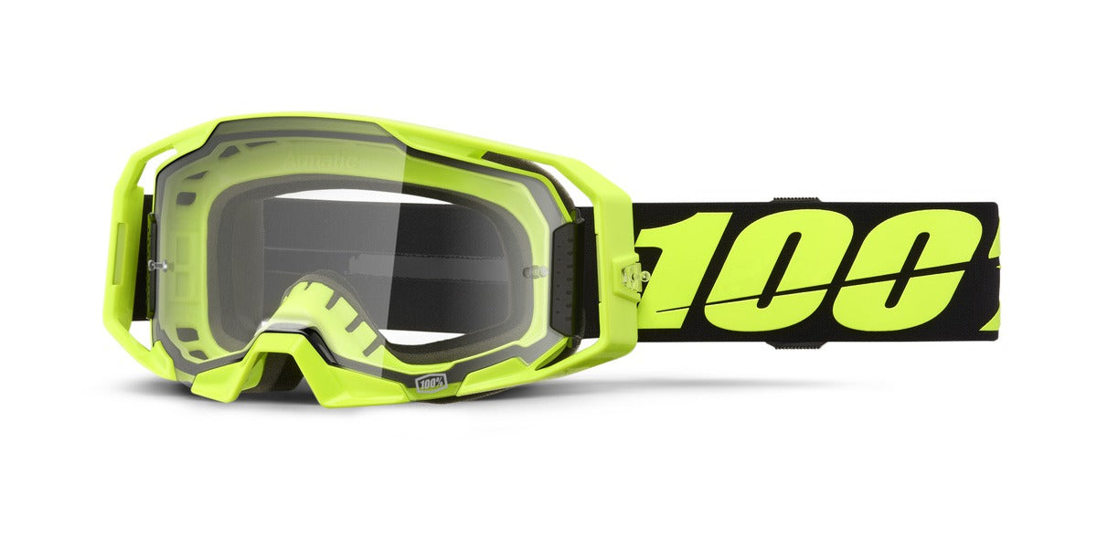 Brýle 100% Armatic Neon Yellow, čiré plexi