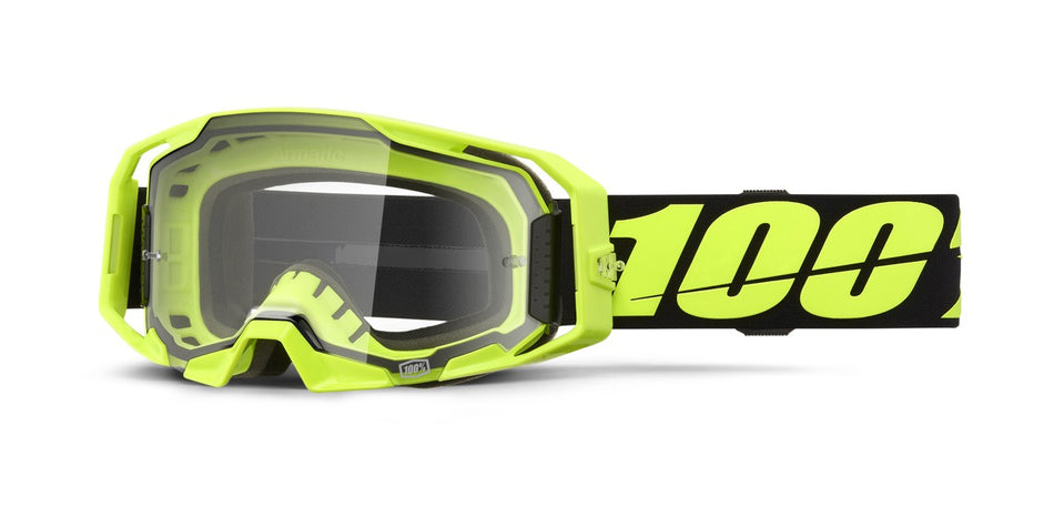 Brýle 100% Armatic Neon Yellow, čiré plexi