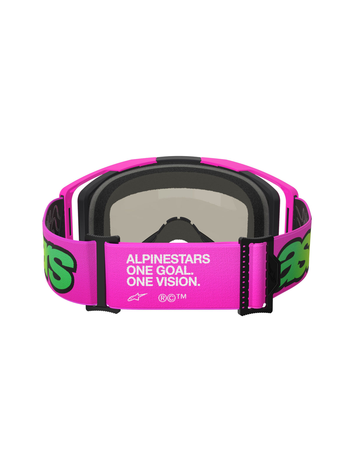 Brýle Alpinestars Vision 8 Vista růžová fluo/žlutá fluo/zelená, zrcadlové modré plexi