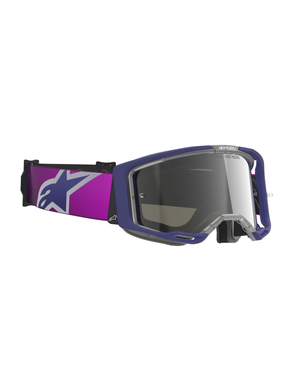 Brýle Alpinestars Vision 8 Corp fialová/čirá, zrcadlové stříbrné plexi