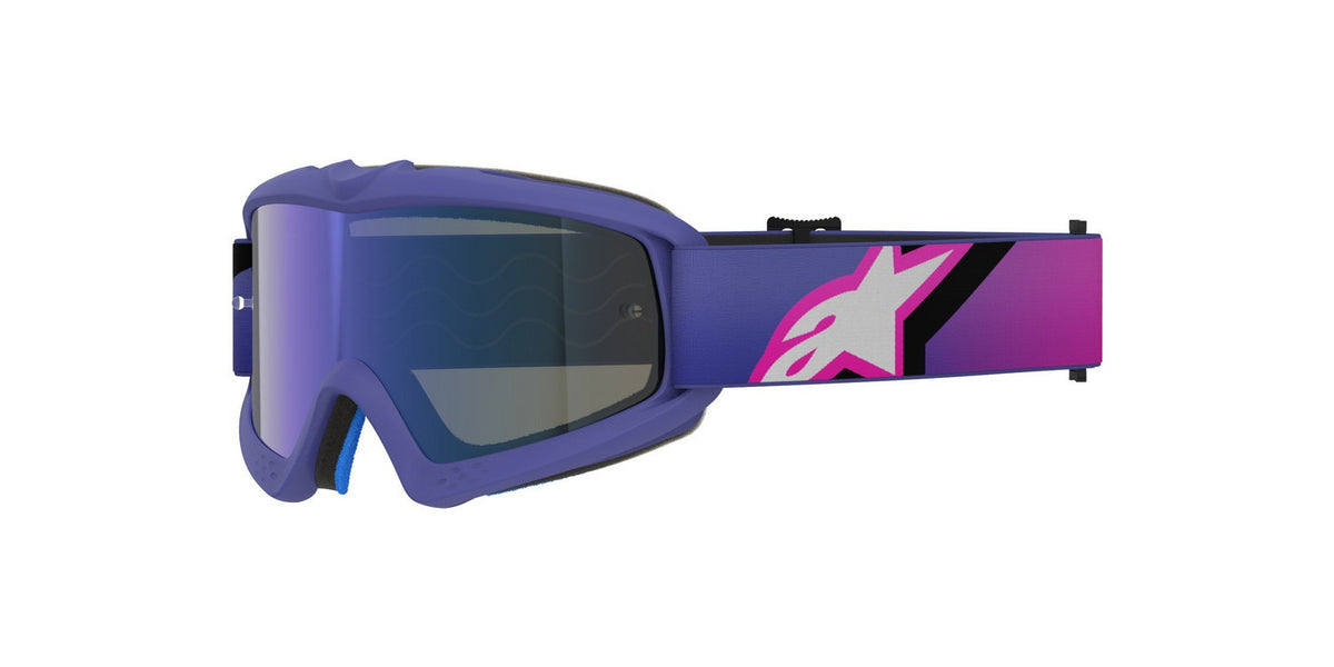 Dětské brýle Alpinestars Vision Youth Corp fialová/růžová fluo, zrcadlové modré plexi