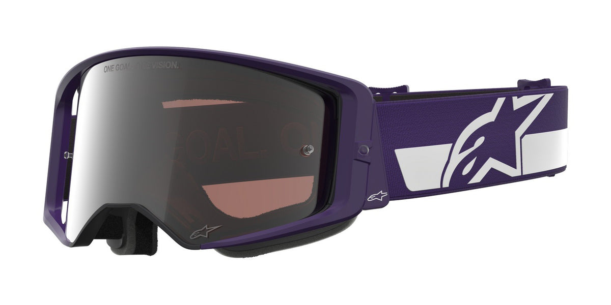 Brýle Alpinestars Supertech Vision HUNTA96 XXV fialová/bílá, zrcadlové stříbrné plexi