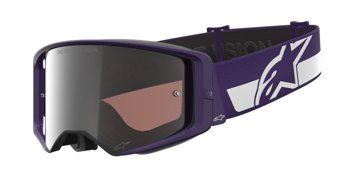 Brýle Alpinestars Supertech Vision HUNTA96 XXV fialová/bílá, zrcadlové stříbrné plexi