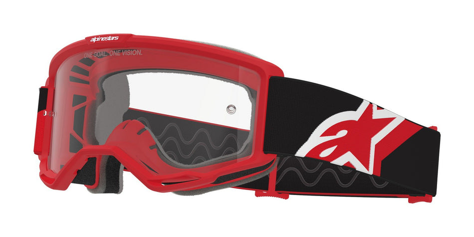 Brýle Alpinestars Vision OTG červená/černá/bílá, čiré plexi