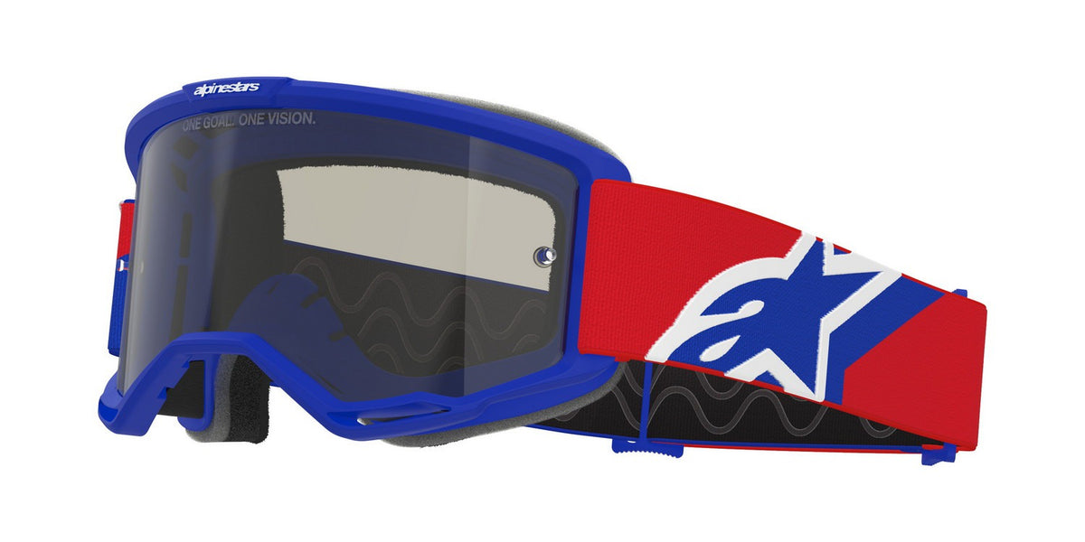 Brýle Alpinestars Vision Sand modrá/červená/bílá, tmavě kouřové plexi