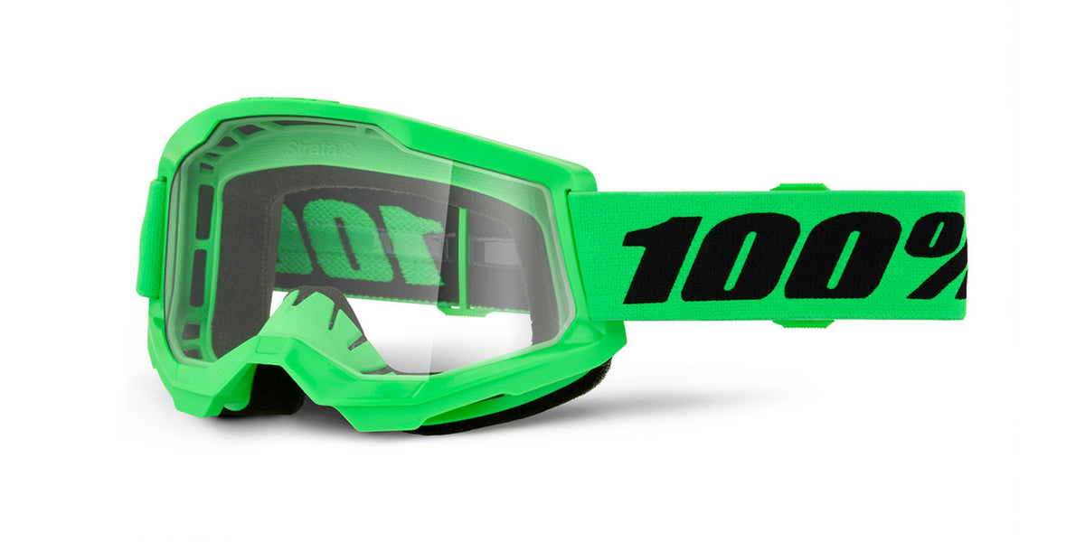 Brýle 100% Strata 2 NEW neon zelené, čiré plexi