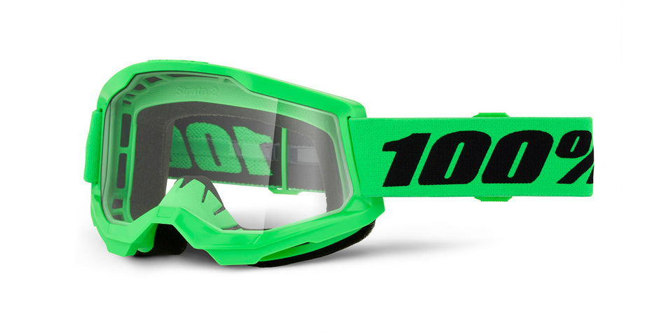 Brýle 100% Strata 2 NEW neon zelené, čiré plexi