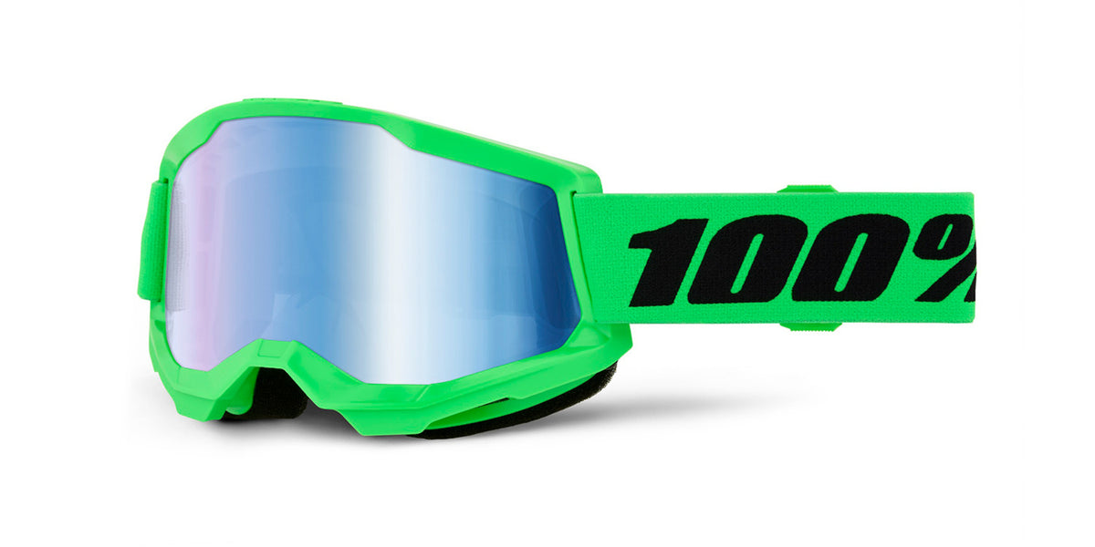 Brýle 100% Strata 2 NEW neon zelené, modré plexi