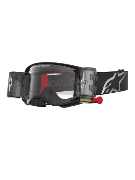 Brýle Alpinestars Supertech Firma ROLL-OFF Wide Vision černá/stříbrná, čiré plexi a roll-off systém