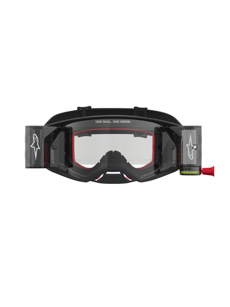 Brýle Alpinestars Supertech Firma ROLL-OFF Wide Vision černá/stříbrná, čiré plexi a roll-off systém