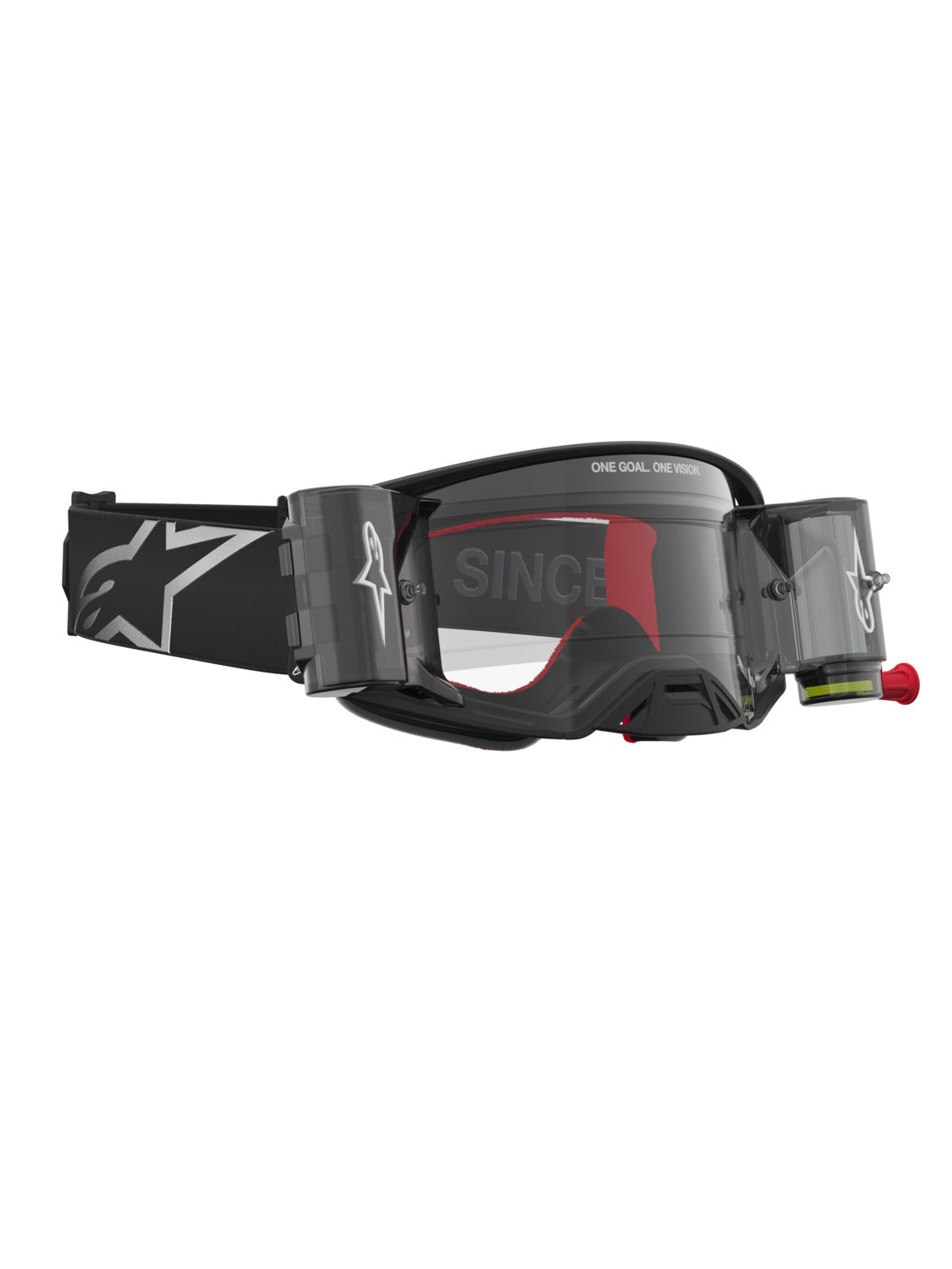 Brýle Alpinestars Supertech Firma ROLL-OFF Wide Vision černá/stříbrná, čiré plexi a roll-off systém