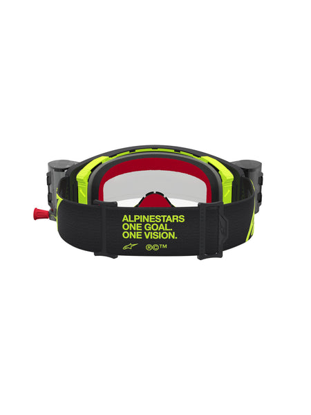 Brýle Alpinestars Supertech Firma ROLL-OFF Wide Vision černá/žlutá fluo, čiré plexi a roll-off systém