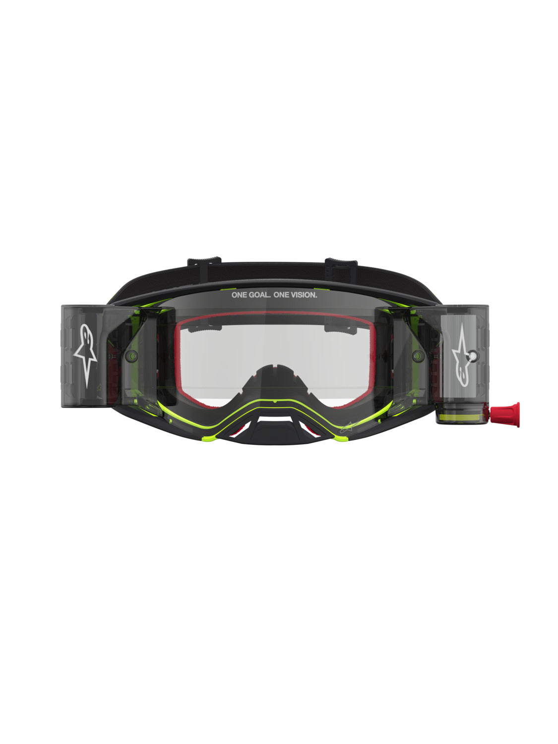 Brýle Alpinestars Supertech Firma ROLL-OFF Wide Vision černá/žlutá fluo, čiré plexi a roll-off systém