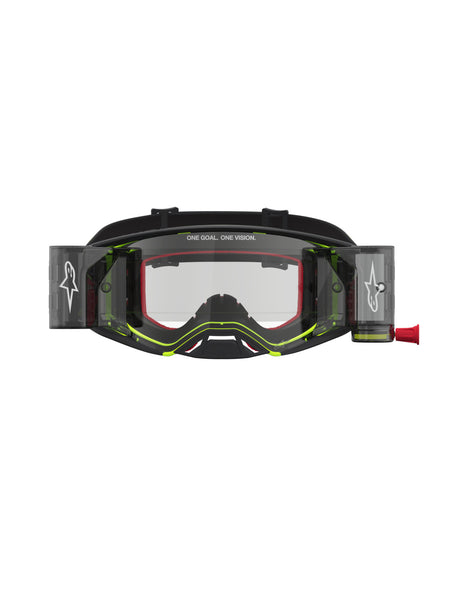 Brýle Alpinestars Supertech Firma ROLL-OFF Wide Vision černá/žlutá fluo, čiré plexi a roll-off systém