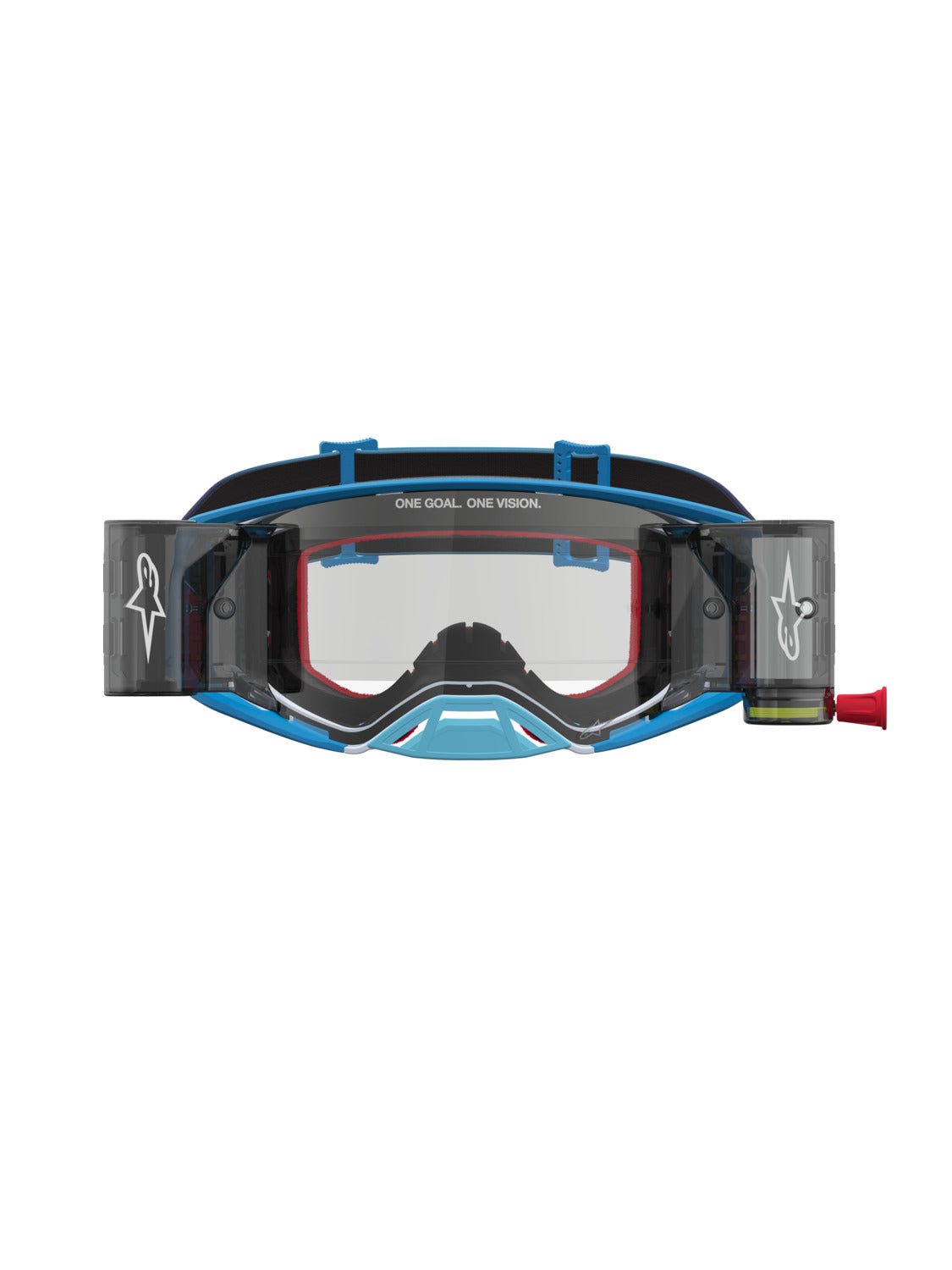 Brýle Alpinestars Supertech Firma ROLL-OFF Wide Vision modrá/stříbrná, čiré plexi a roll-off systém