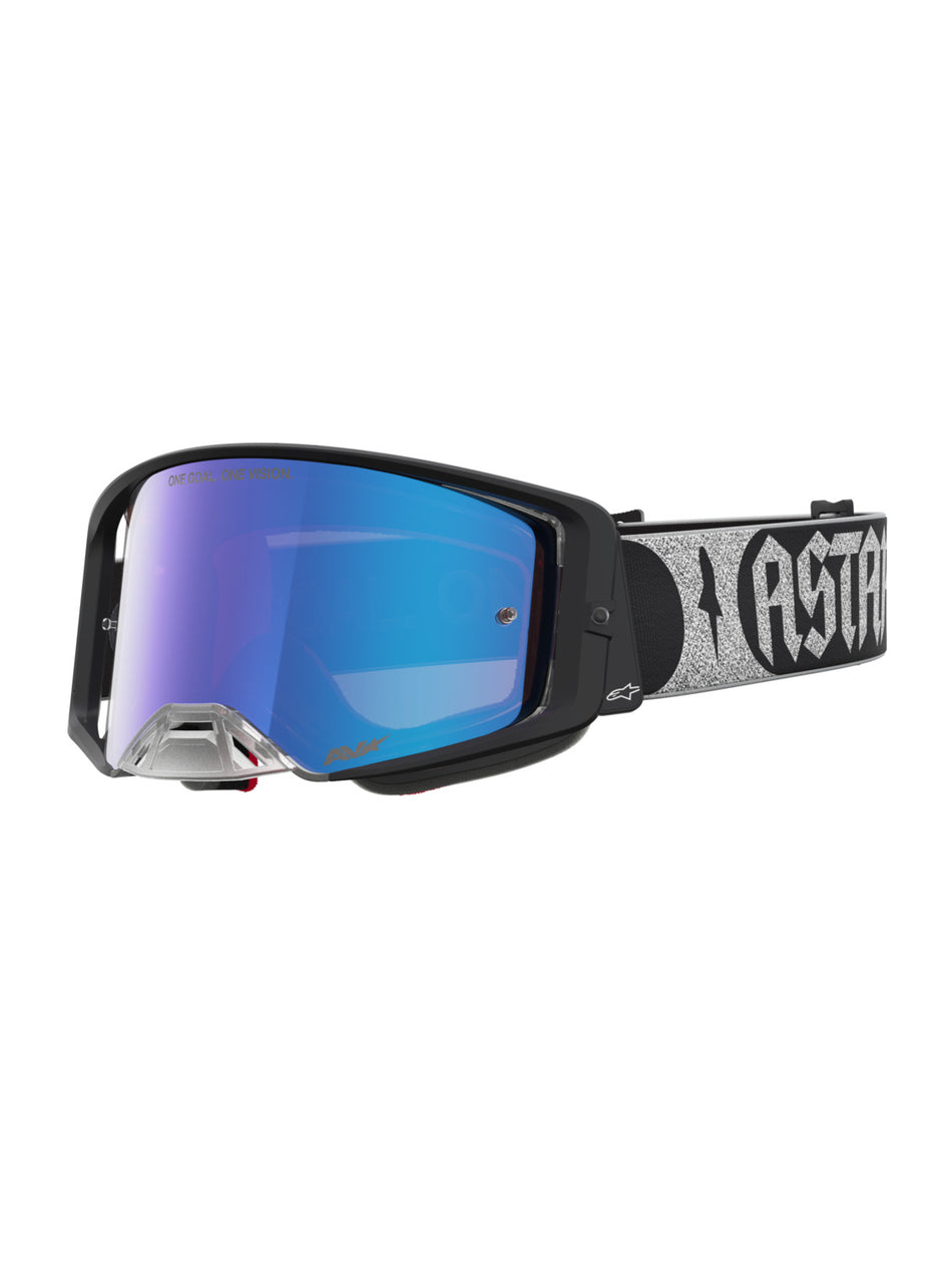 Brýle Alpinestars Supertech Atrox černá/stříbrná, zrcadlové růžové plexi