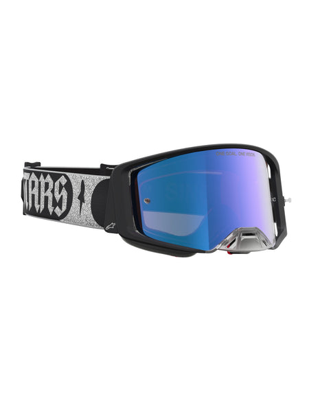 Brýle Alpinestars Supertech Atrox černá/stříbrná, zrcadlové růžové plexi