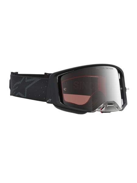 Brýle Alpinestars Supertech Cloak černá, zrcadlové stříbrné plexi