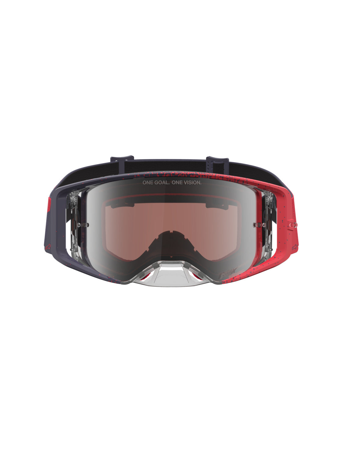 Brýle Alpinestars Supertech Hiten černá/červená, zrcadlové stříbrné plexi