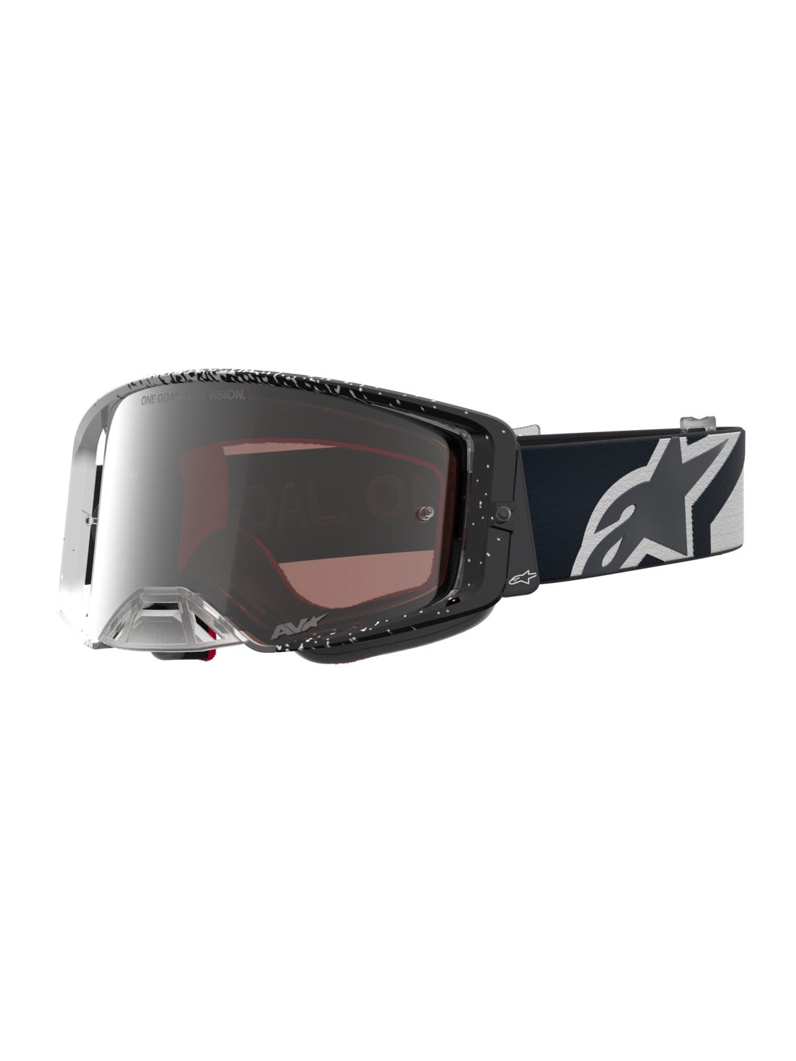 Brýle Alpinestars Supertech Hiten bílá/černá, zrcadlové stříbrné plexi