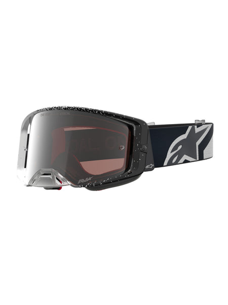 Brýle Alpinestars Supertech Hiten bílá/černá, zrcadlové stříbrné plexi