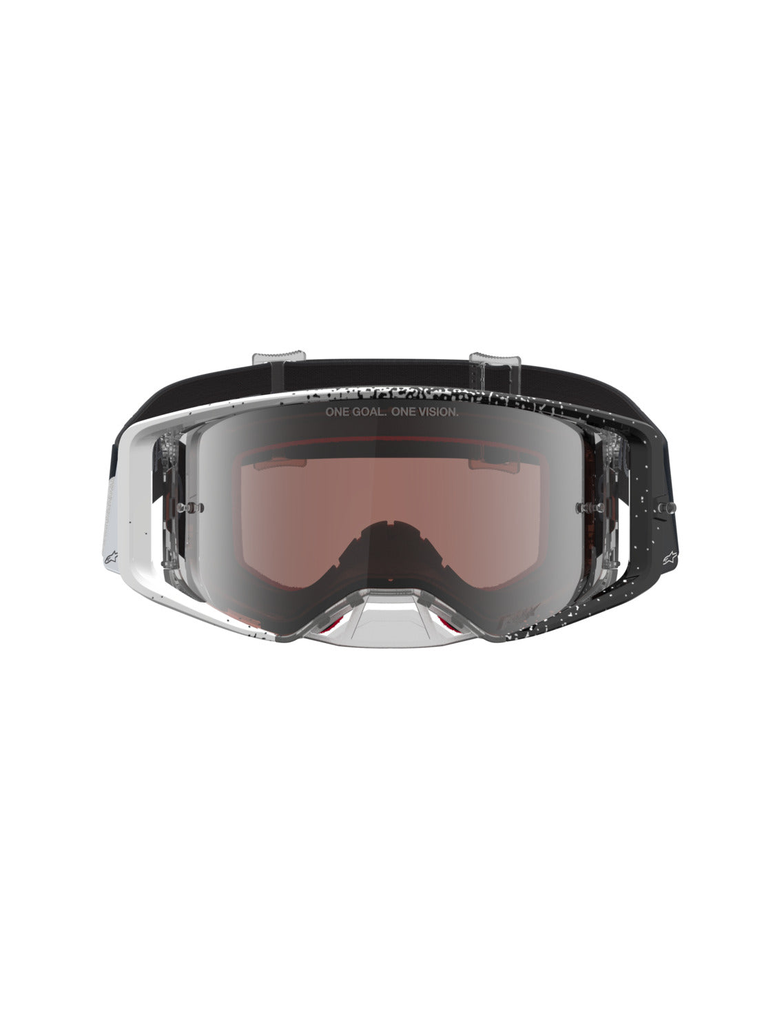 Brýle Alpinestars Supertech Hiten bílá/černá, zrcadlové stříbrné plexi