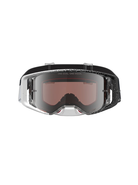 Brýle Alpinestars Supertech Hiten bílá/černá, zrcadlové stříbrné plexi