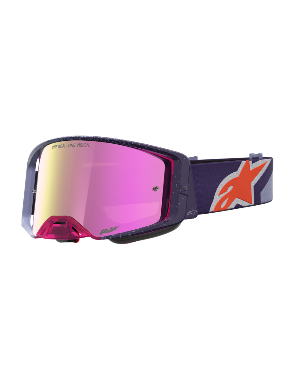 Brýle Alpinestars Supertech Hiten fialová/červená, zrcadlové růžové plexi