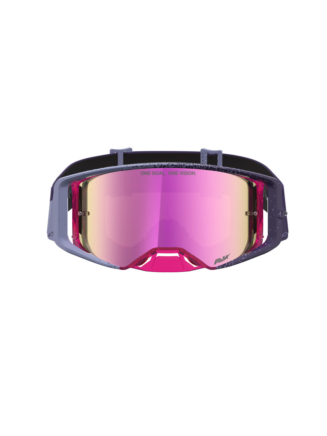 Brýle Alpinestars Supertech Hiten fialová/červená, zrcadlové růžové plexi