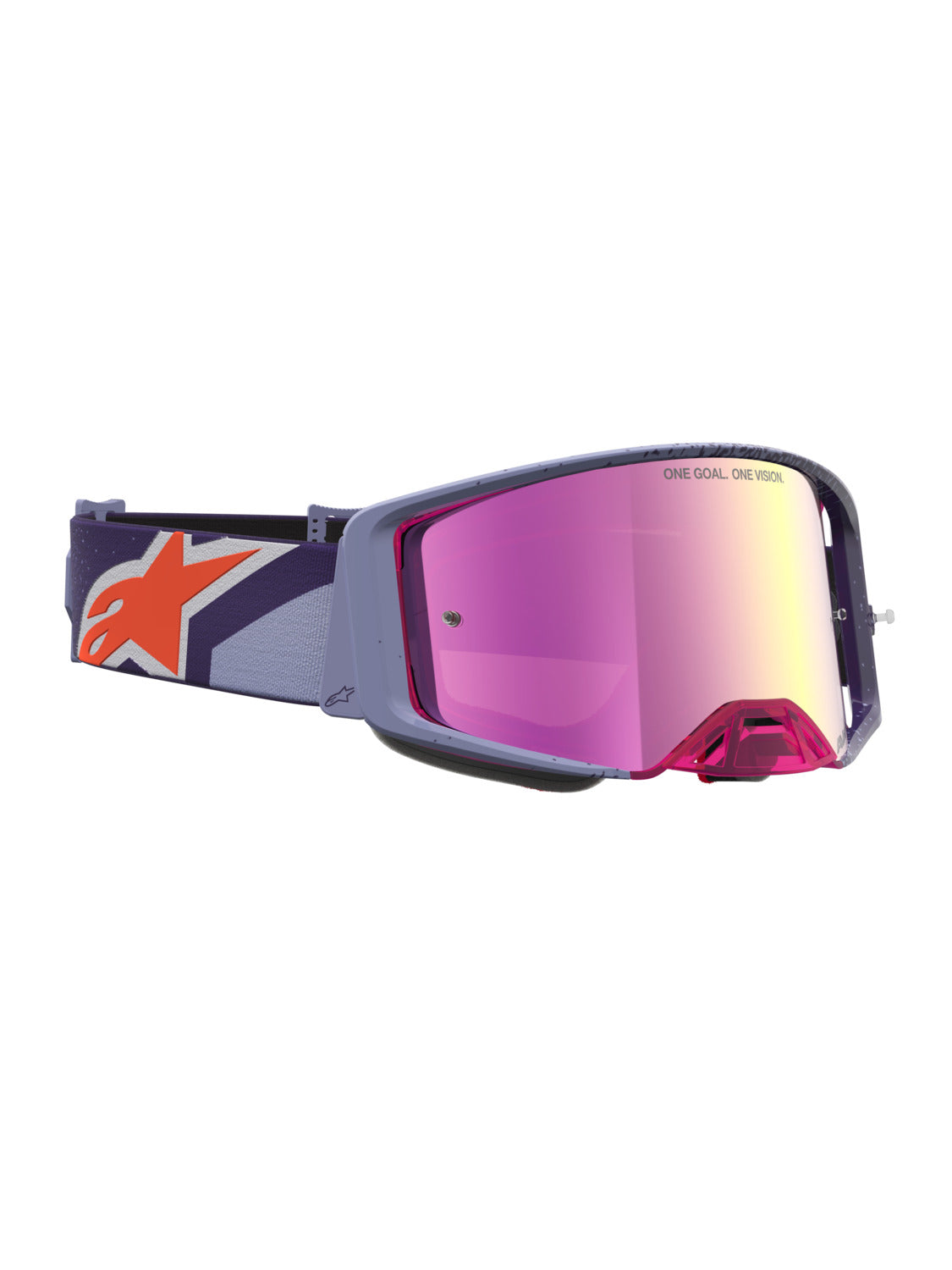 Brýle Alpinestars Supertech Hiten fialová/červená, zrcadlové růžové plexi