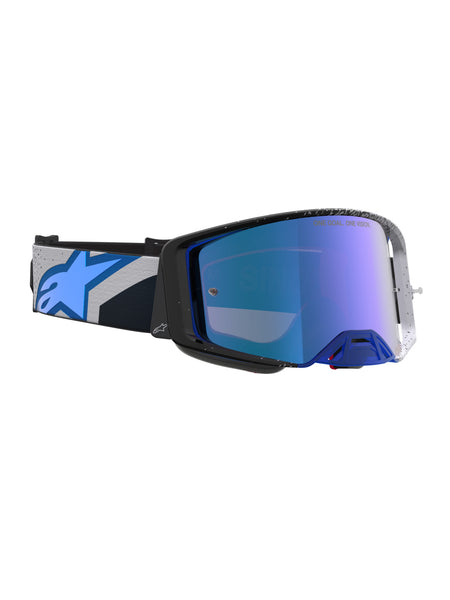 Brýle Alpinestars Supertech Hiten černá/modrá, zrcadlové modré plexi
