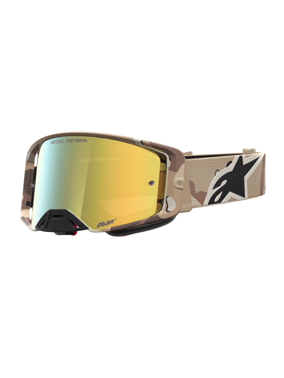 Brýle Alpinestars Supertech Lone písková camo, zrcadlové zlaté plexi