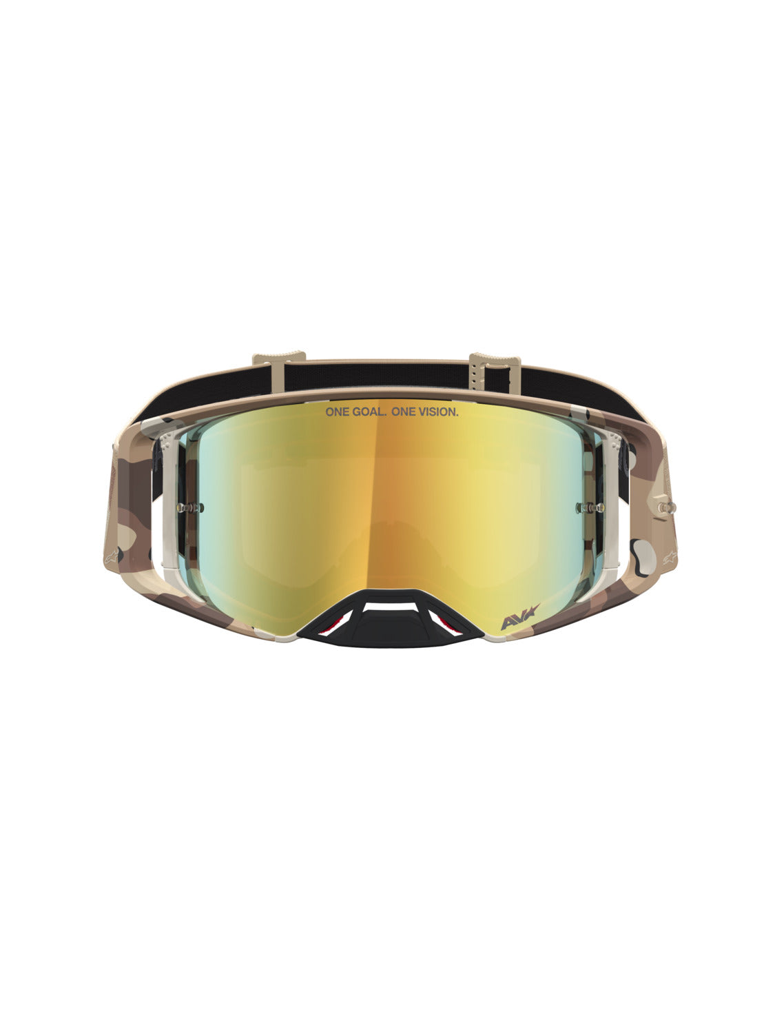 Brýle Alpinestars Supertech Lone písková camo, zrcadlové zlaté plexi