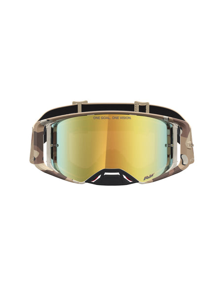 Brýle Alpinestars Supertech Lone písková camo, zrcadlové zlaté plexi