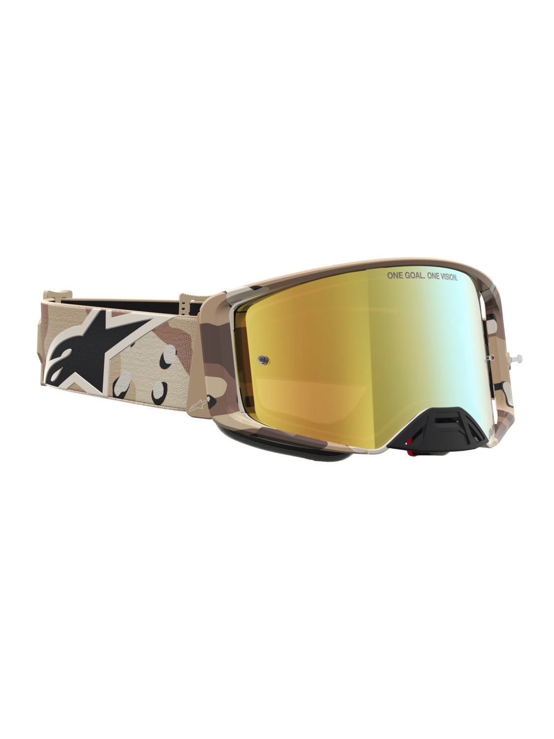 Brýle Alpinestars Supertech Lone písková camo, zrcadlové zlaté plexi